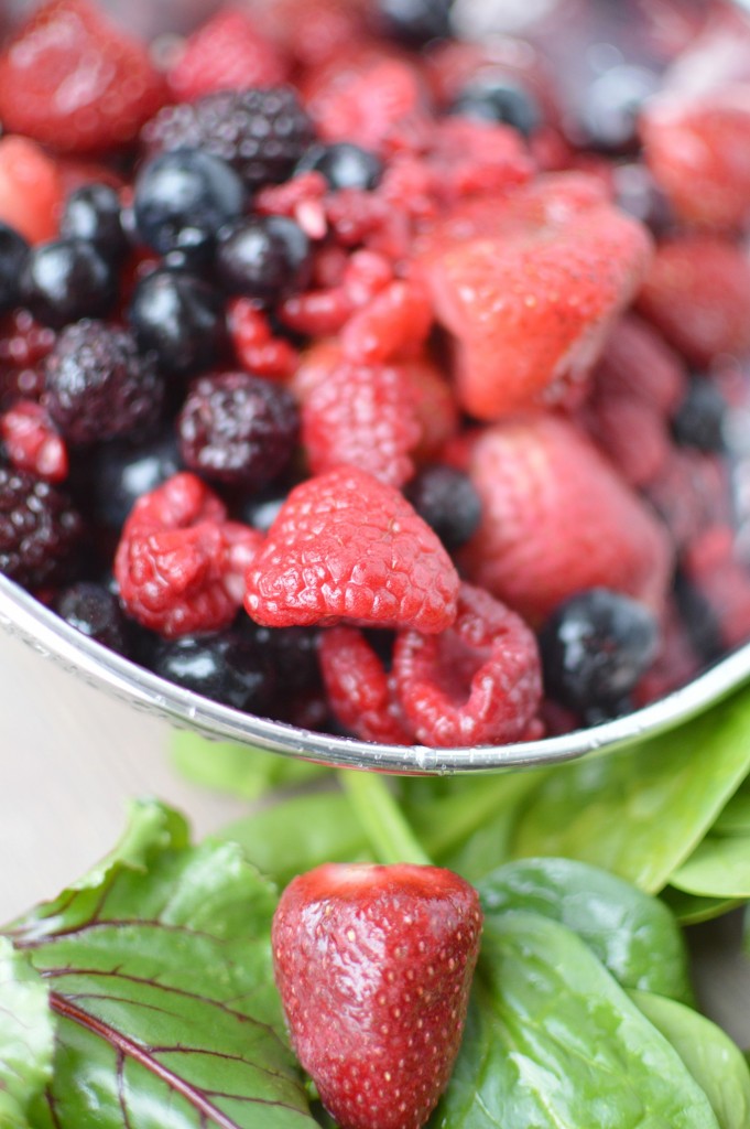 When you are running short on time in the mornings, throw these vibrant and colorful ingredients into your blender for a delicious Beet Green Berry Smoothie.