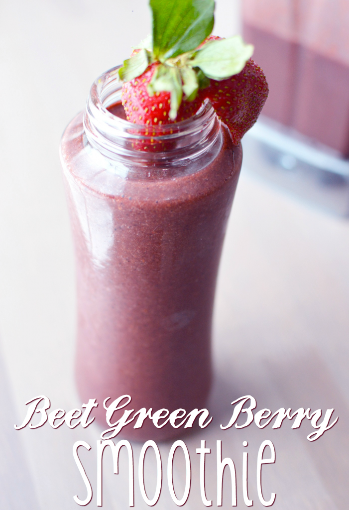 When you are running short on time in the mornings, throw these vibrant and colorful ingredients into your blender for a delicious Beet Green Berry Smoothie.