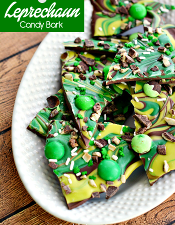 Celebrate St. Patrick's Day with this super easy Leprechaun Candy Bark recipe!