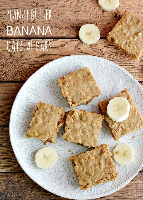 These easy Peanut Butter Banana Oatmeal Bars are a fun and easy way to get in your breakfast each morning.