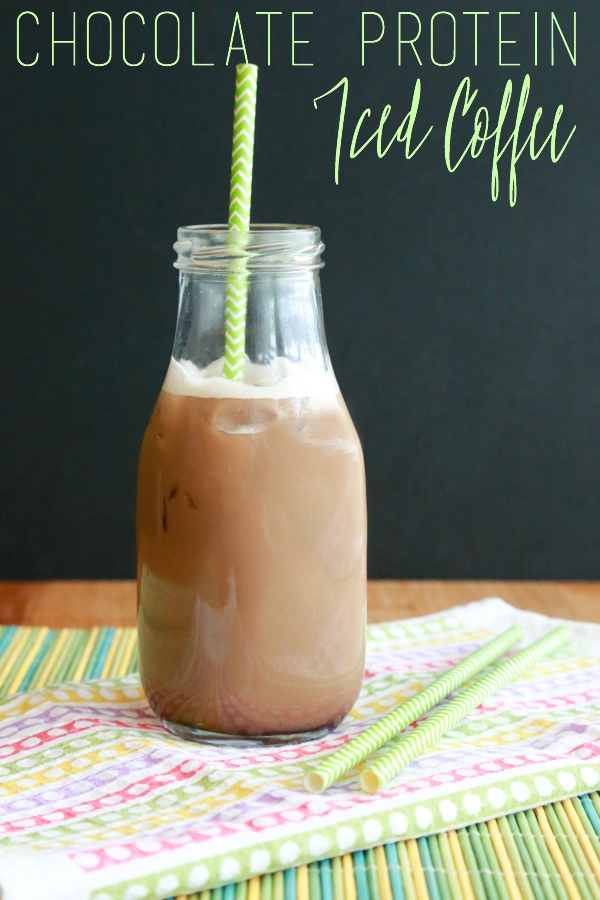 Sneak in a little protein in your morning coffee with this easy Chocolate Protein Iced Coffee recipe.