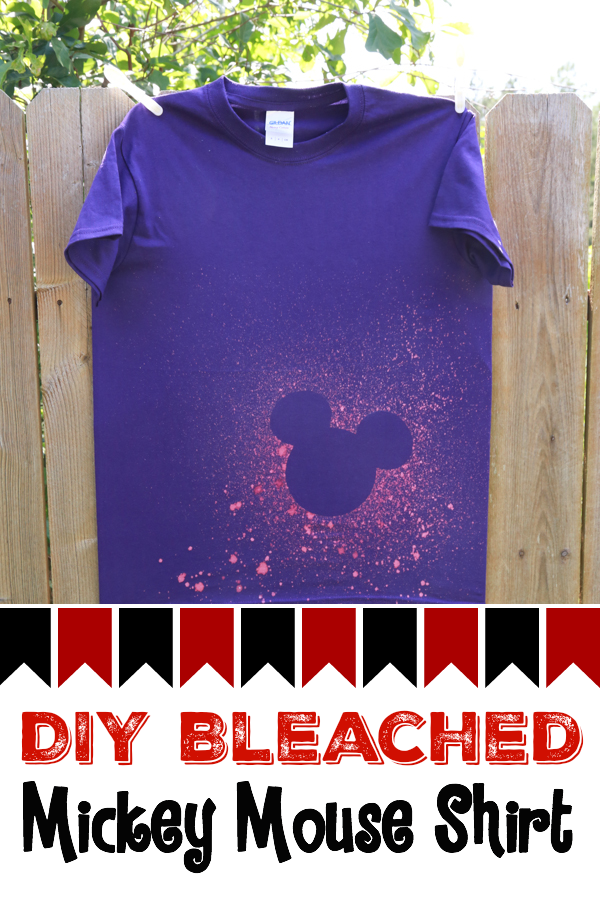 Skip the overpriced shirts at Disney World and make your own before you leave. This DIY Bleached Mickey Mouse shirt turned out great!