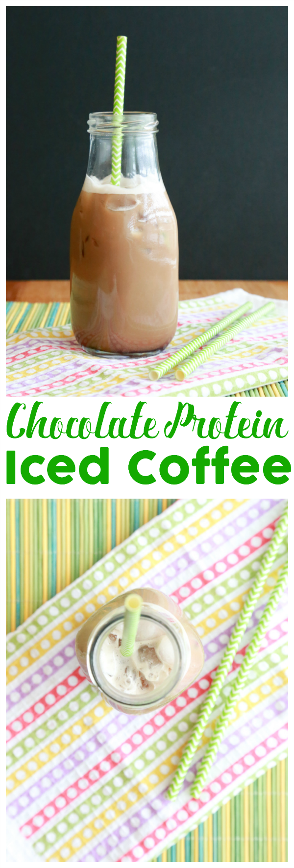 Sneak in a little protein in your morning coffee with this easy Chocolate Protein Iced Coffee recipe.