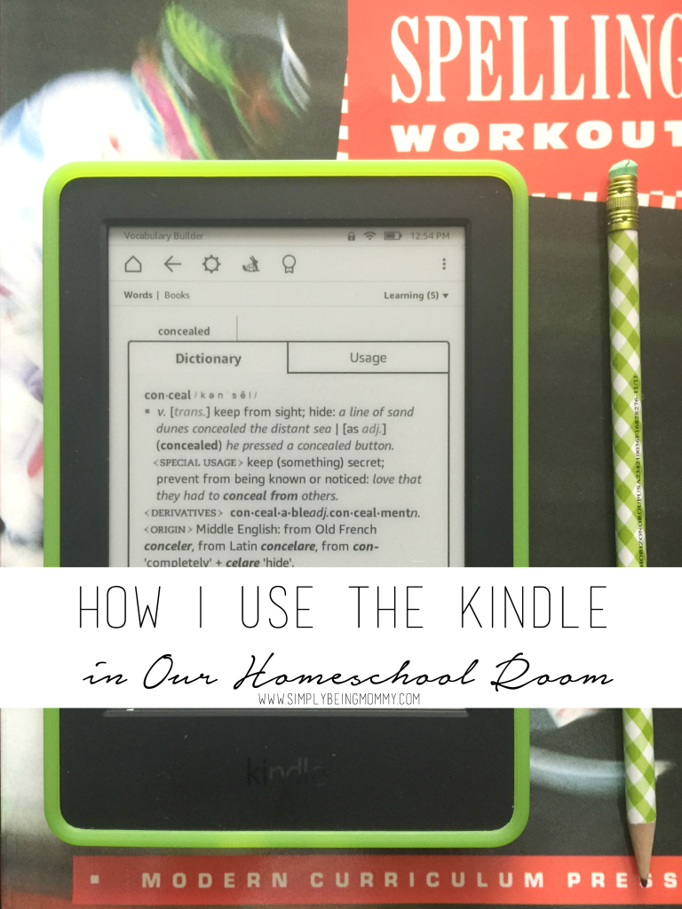 Do you homeschool or want to be more involved in your child's learning. See how I use the Kindle in our homeschool room.