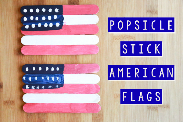 Spend some time out of the summer heat indoors making these Popsicle Stick American Flags!