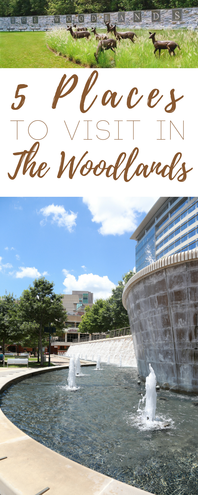 If you plan on visiting the Houston area, here are 5 places to visit in The Woodlands, Texas, a small community on the north side of Houston.