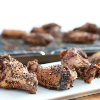 Salted Coffee Chicken Wings \\ such a tasty way to add a little pep to a tailgating favorite. Click through to get the recipe.