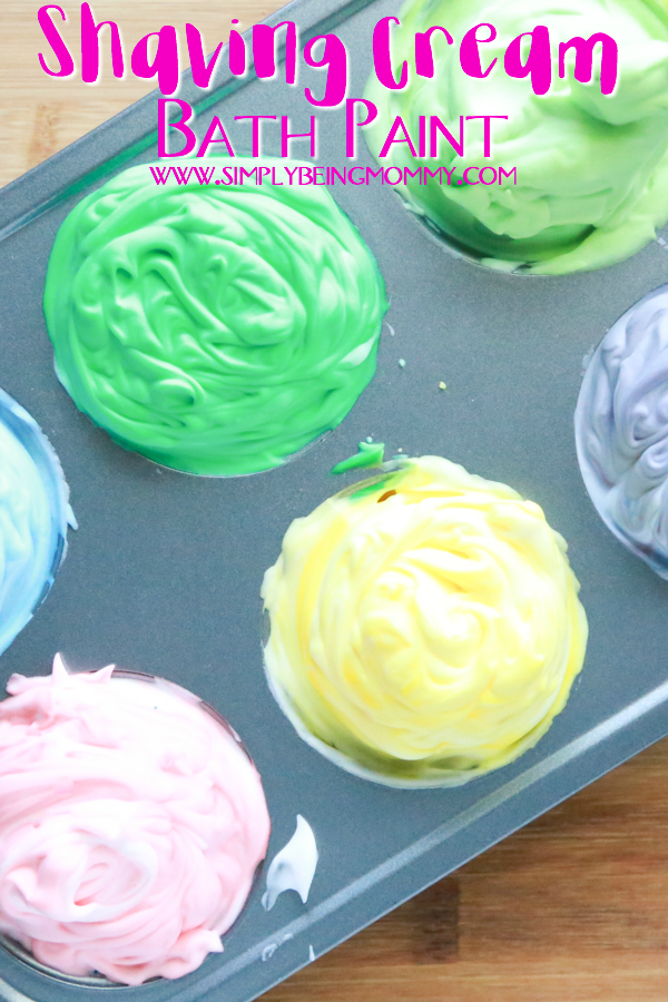 Make bath time fun with this super easy to make Shaving Cream Bath Paint using just two ingredients.