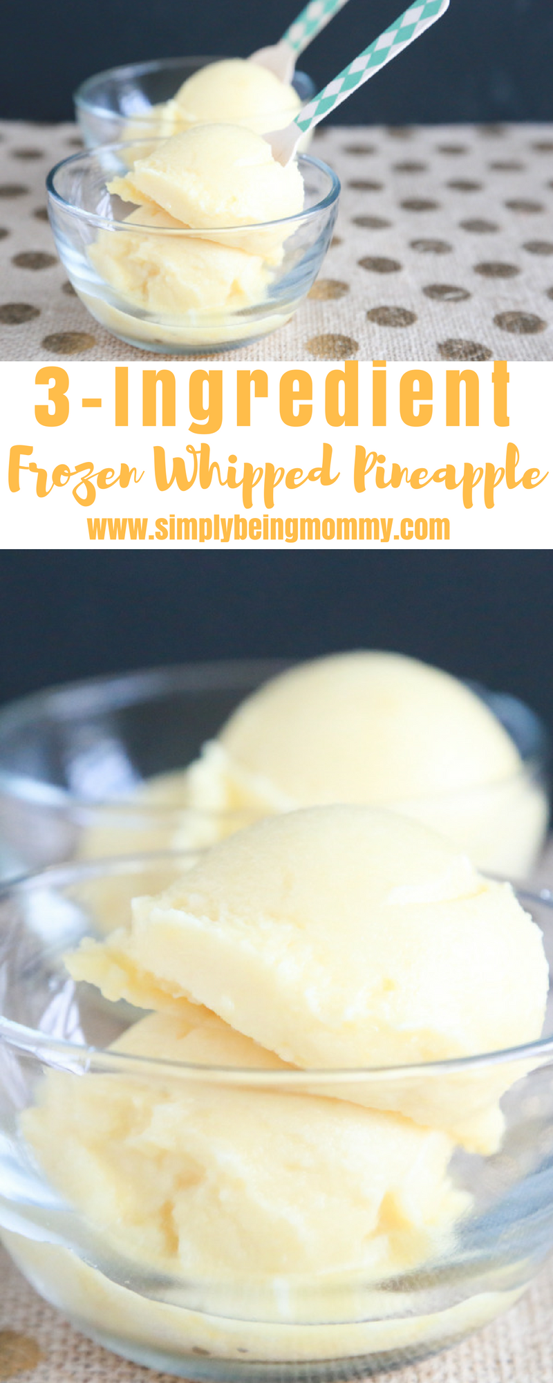 Craving a Dole Whip from Disney World? Try making your own at home. This 3-Ingredient Frozen Whipped Pineapple tastes so good and close to the original.