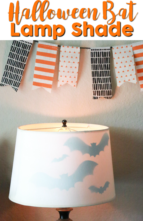 Get the right amount of spooky with this Halloween Bat Lamp Shade. Such a simple way to decorate for Halloween.