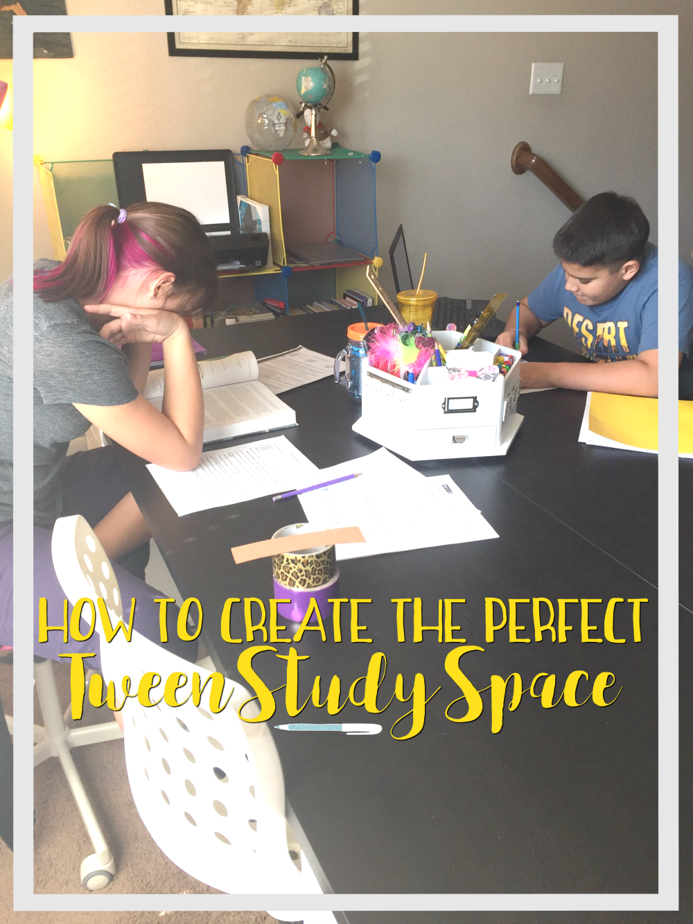 Learn how to creae the perfect tween study space for your child with these four easy steps.