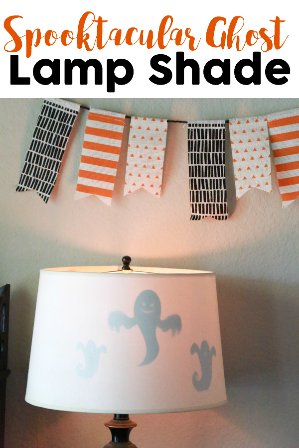 Get the right amount of spooky with this Spooktacular Ghost Lamp Shade. Such a simple way to decorate for Halloween.