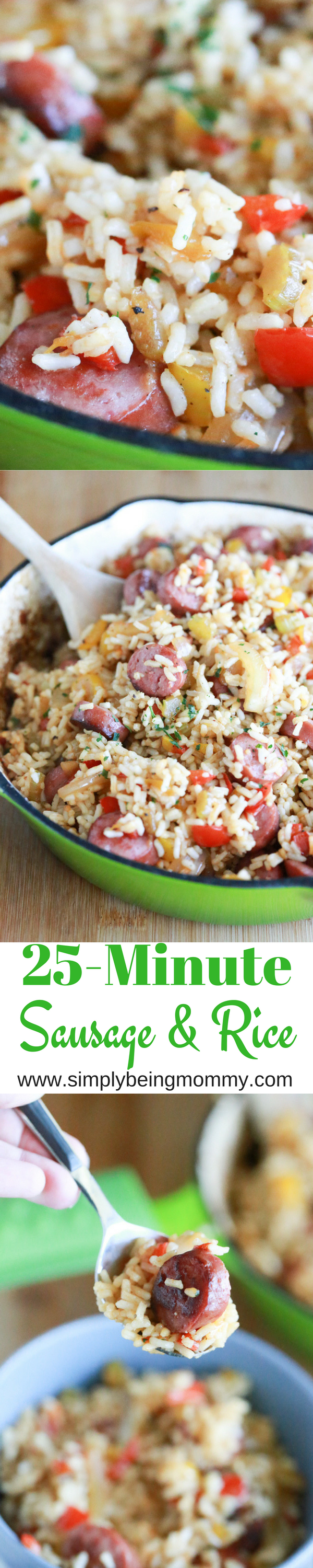 You can throw together this 25-minute sausage and rice quickly and easily.