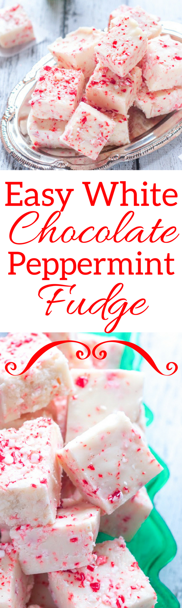 Easy White Chocolate Peppermint Fudge recipe