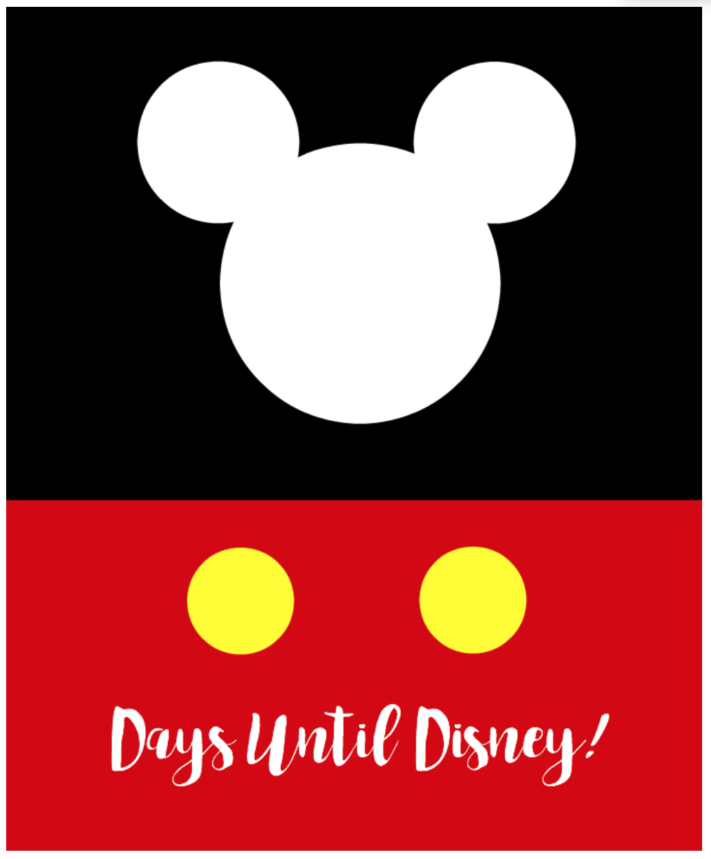 Headed to Disney? Print this Days Until Disney Printable for an easy-to-see erasable countdown for your children.