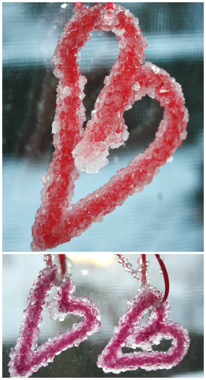 a homemade crystalized heart