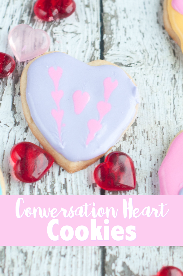 Love those little Conversation Heart Candies? Then you'll love these Conversation Heart Cookies that are perfect for Valentine's Day.