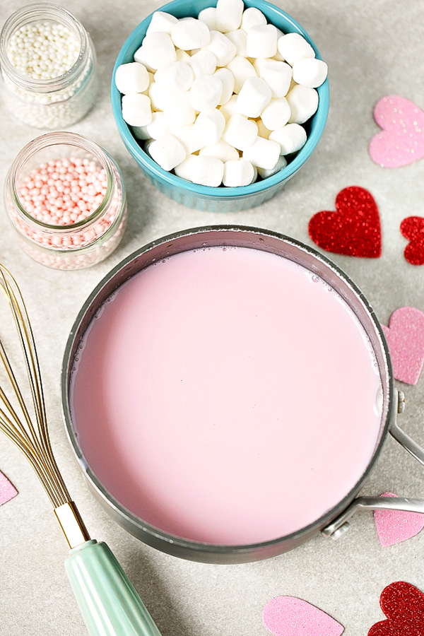 Pink Hot Chocolate for Valentine's Day