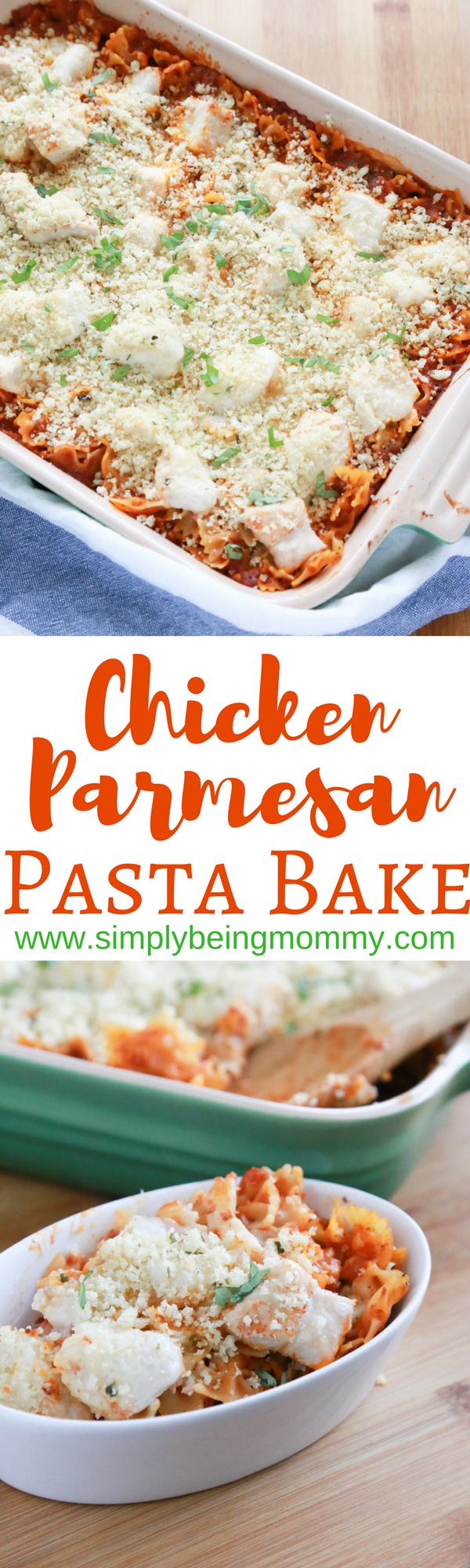 Throw this Skinny Chicken Parmesan Pasta Bake together and let the oven to most of the work for you.