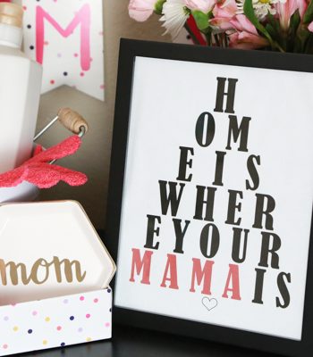 This Home is Where Your Mama is Eye Chart Printable is the perfect add-on to your Mother's Day gift.