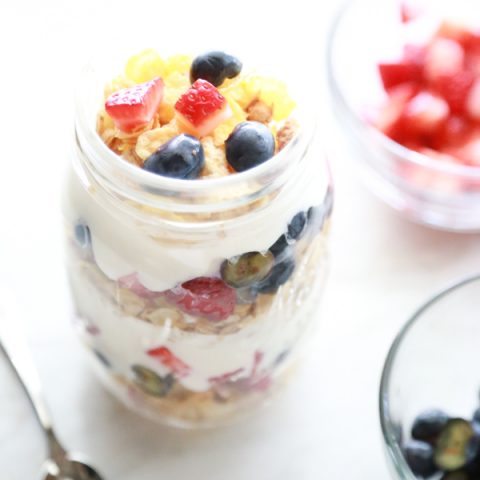 A parfait bar is a perfect breakfast option for picky kids. Have them make their own Berry Breakfast Parfait just the way THEY like it.