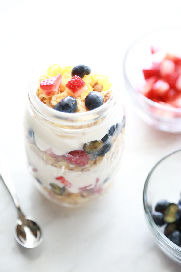 A parfait bar is a perfect breakfast option for picky kids. Have them make their own Berry Breakfast Parfait just the way THEY like it.