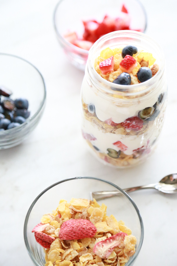 A parfait bar is a perfect breakfast option for picky kids. Have them make their own Berry Breakfast Parfait just the way THEY like it.
