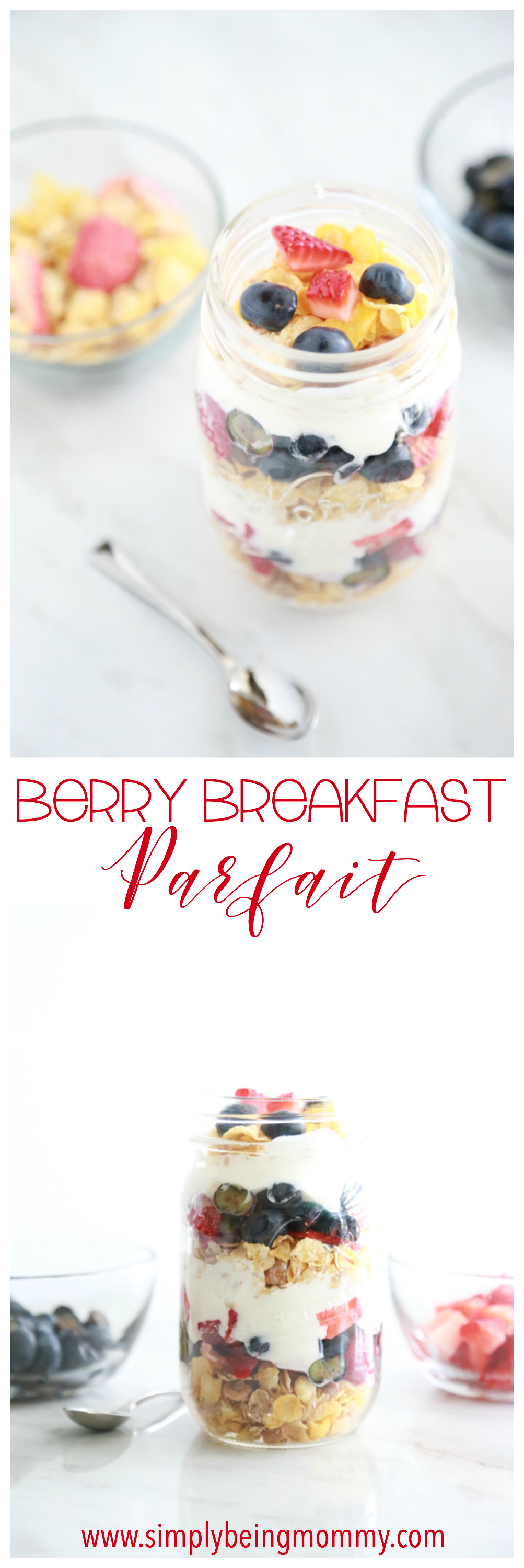 A parfait bar is a perfect breakfast option for picky kids. Have them make their own Berry Breakfast Parfait just the way THEY like it.