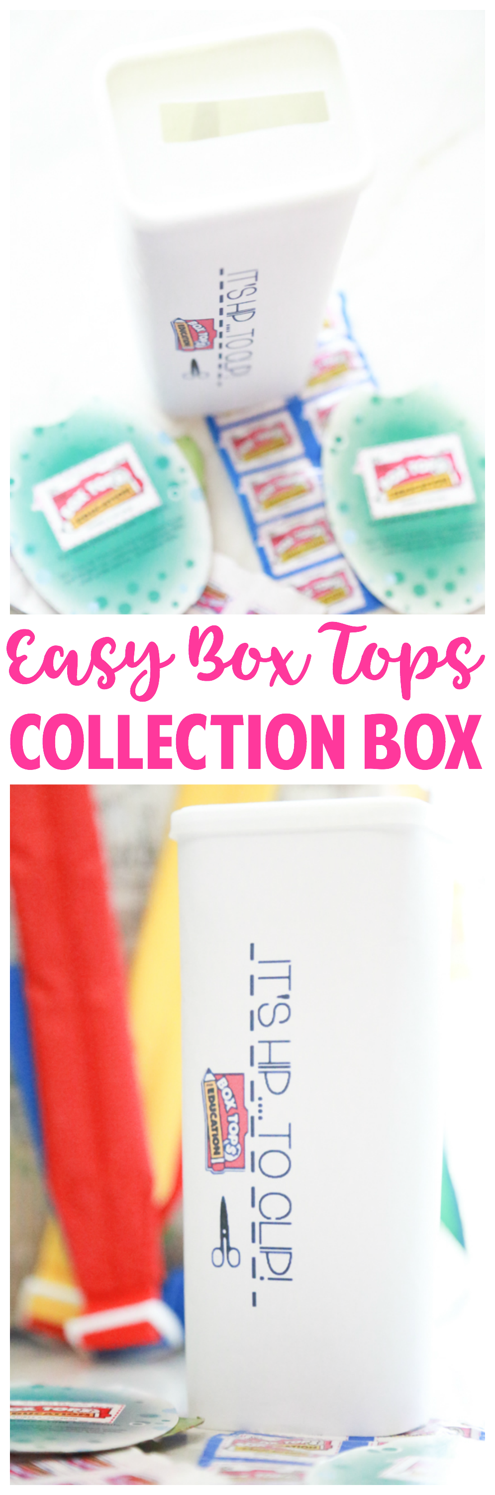 Using things I had laying around the house, I crafted this Easy Box Tops Collection Box to store all clipped Box Tops. Learn how to make your own.