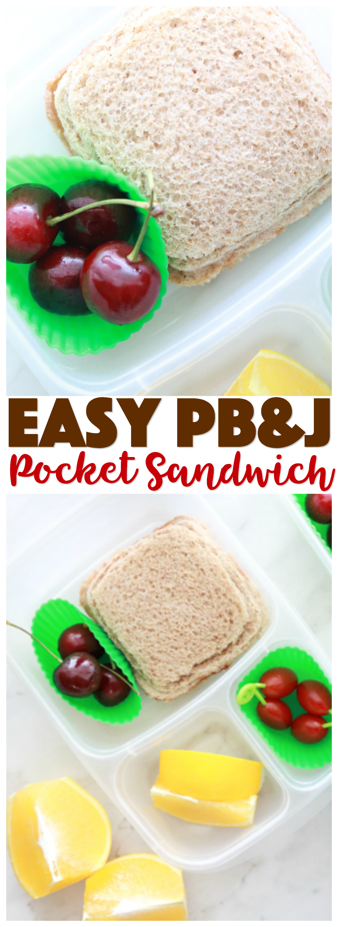 Help them power through their day with a super Easy PB&J Pocket Sandwich on wheat bread.