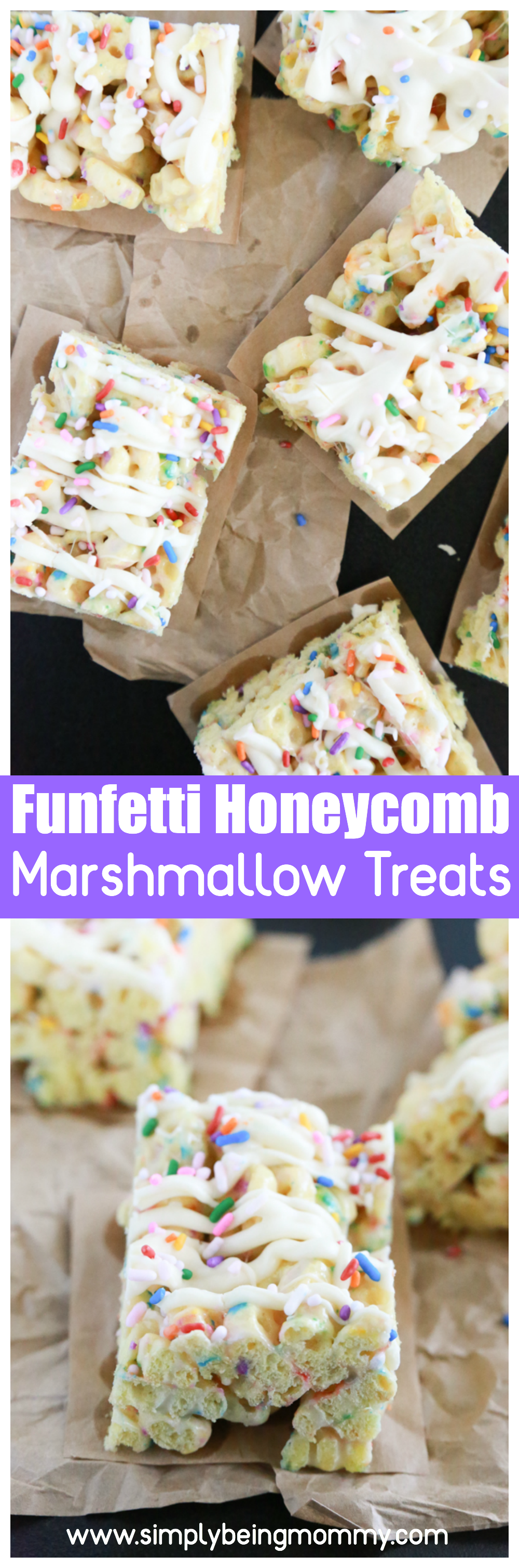 Sprinkles make everything better. Make these delicious Funfetti Honeycomb Marshmallow Treats for a celebration or just because.