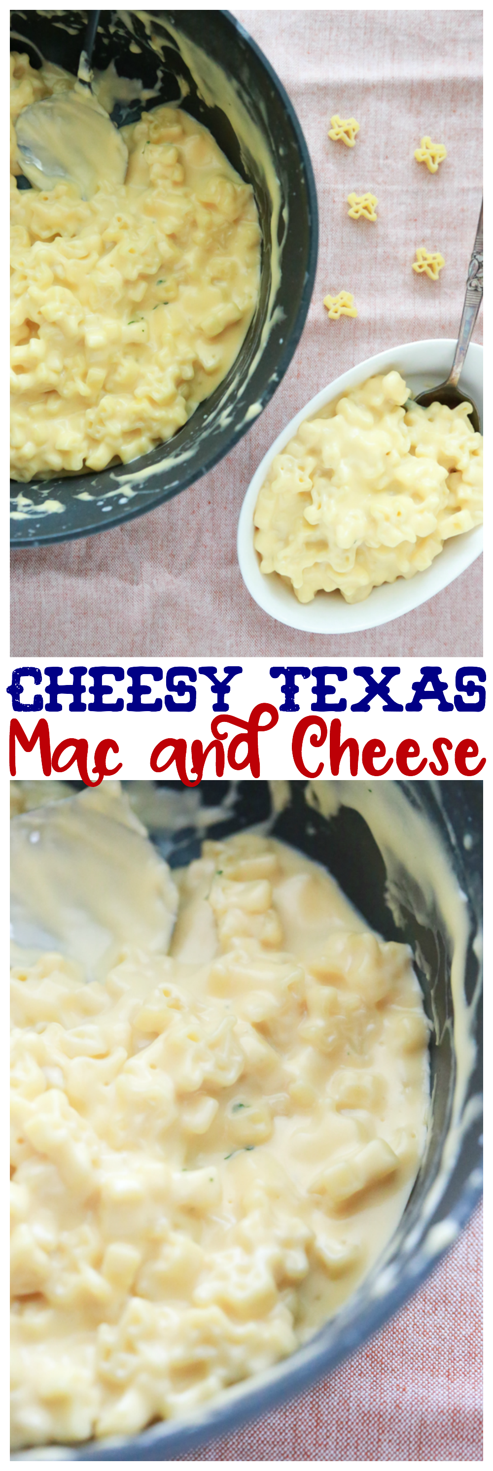 Texans are proud and one way we show our pride is through ALL THE THINGS Texas-shaped. Check out this delicious recipe for Cheesy Texas Mac and Cheese.