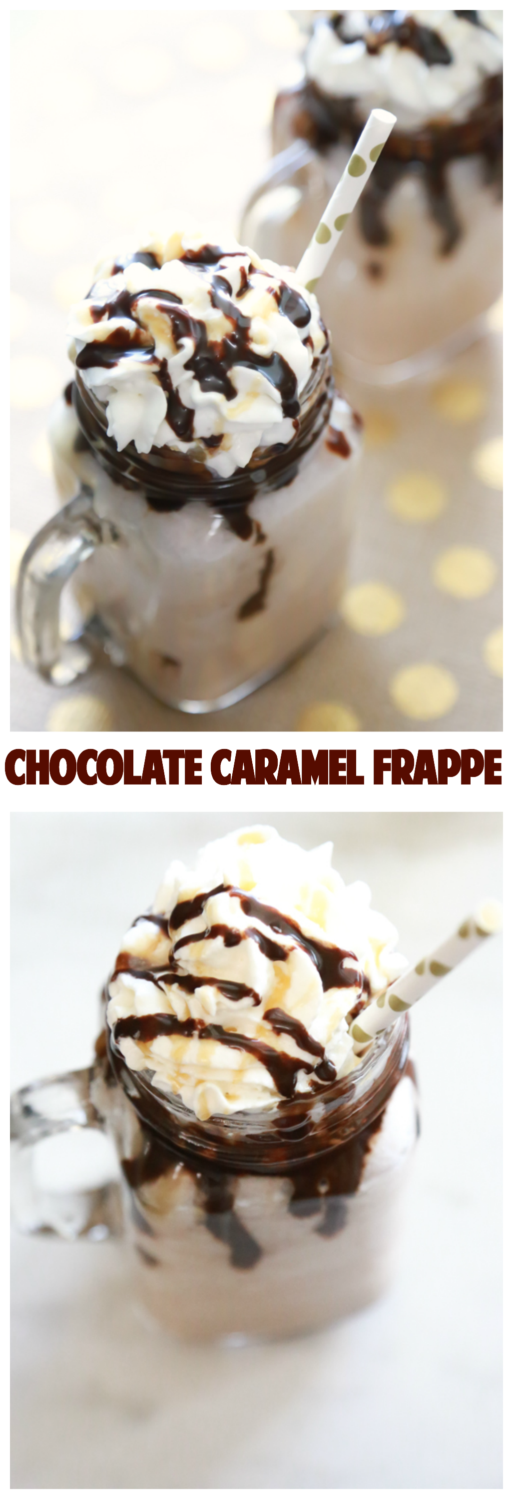 Skip the expensive coffeehouse favorites when you can make your own at home. This chocolate Caramel Frappe recipe makes a delicious, cold drink perfect for a hot summer day.