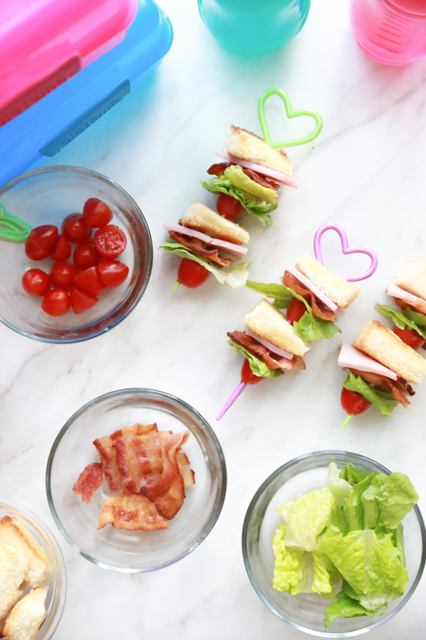 School lunches don't have to be boring. Include these Ham BLT Kabobs in your child's lunchbox!