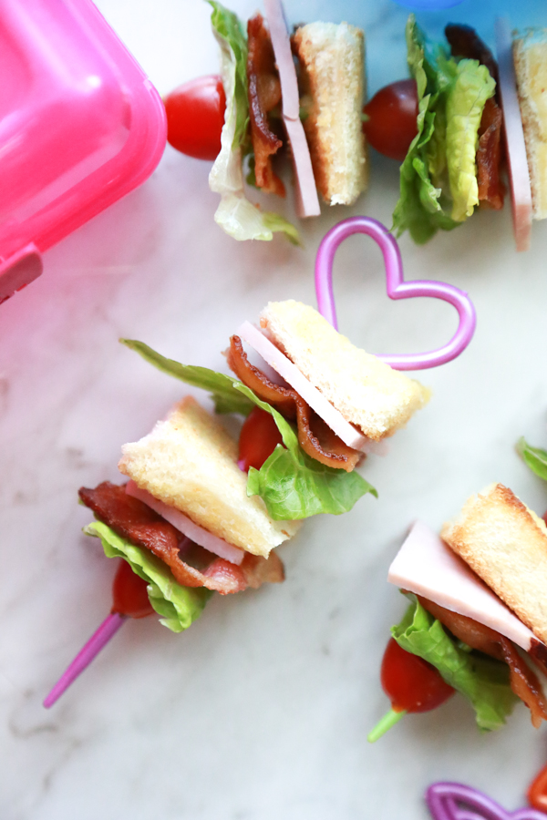 School lunches don't have to be boring. Include these Ham BLT Kabobs in your child's lunchbox!