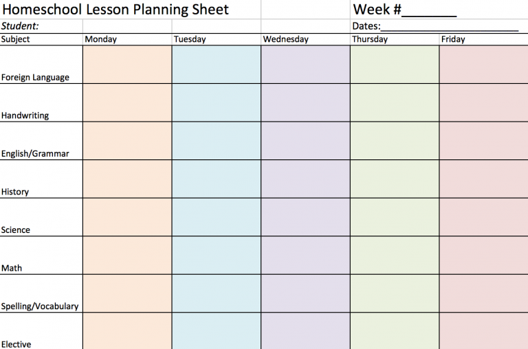 Free Homeschool Lesson Planning Sheet | Simply Being Mommy