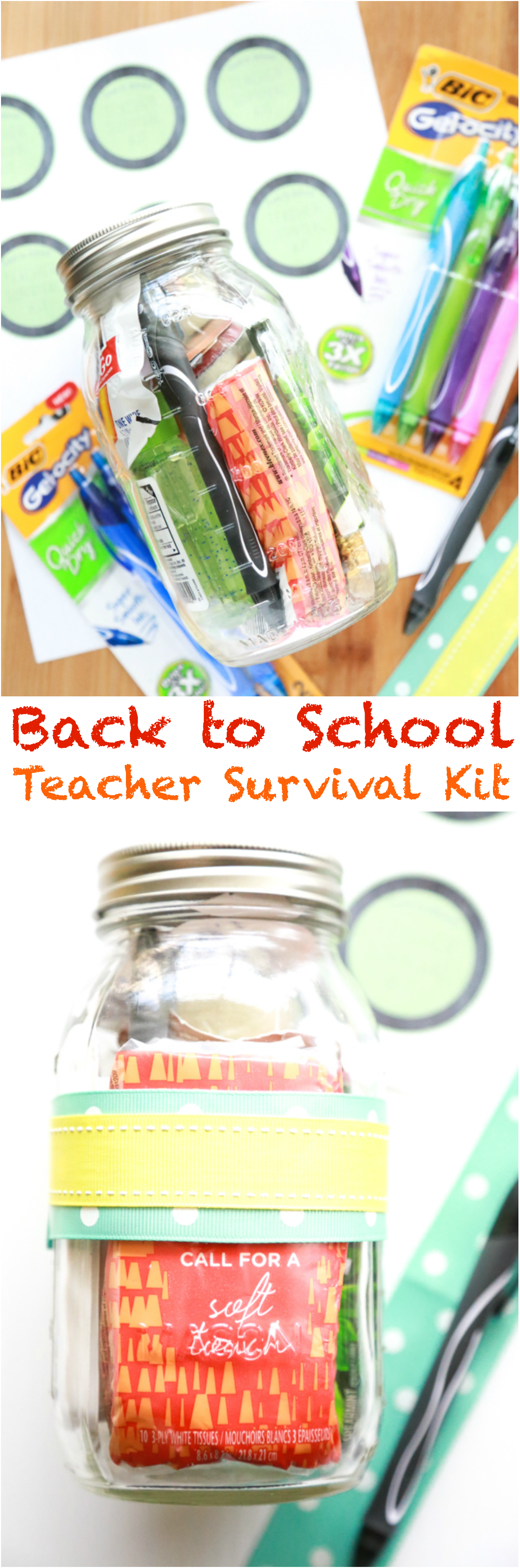 As your child is heading back to school, prepare a Back to School Teacher Survival Kit for their teacher! I'm sure they'll appreciate it.