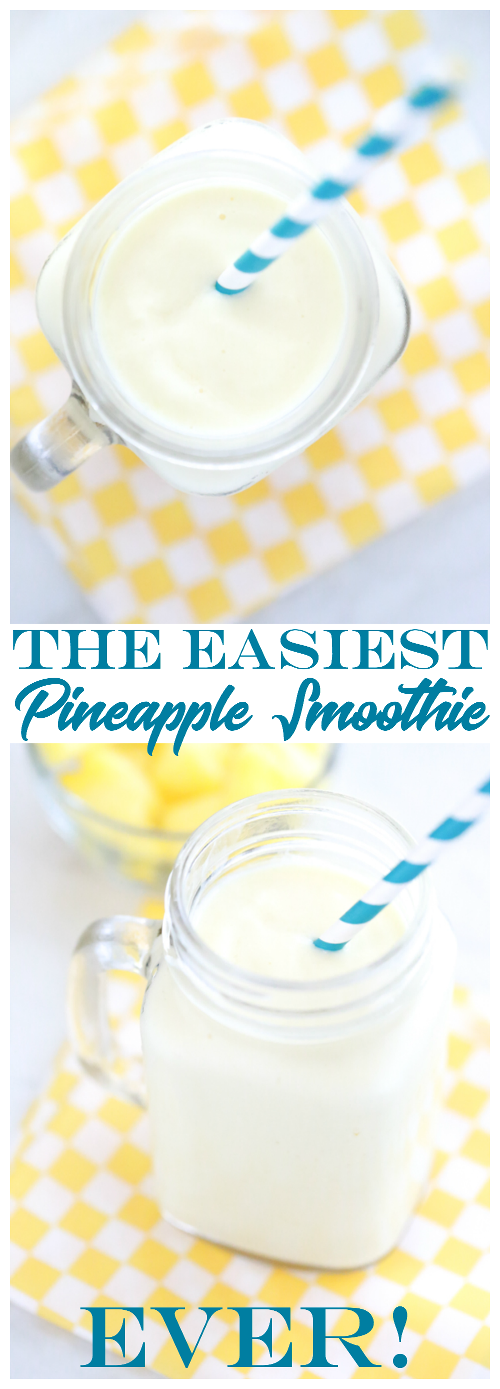 You can make the Easiest Pineapple Smoothie ever using just two simple ingredients. The best part, it tastes GREAT!