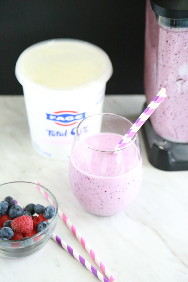 Start your day off right with a delicious and easy Berry Medley Yogurt Smoothie.