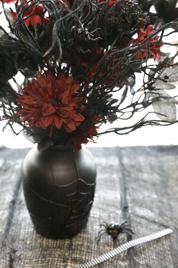 spider web vase from dollar store