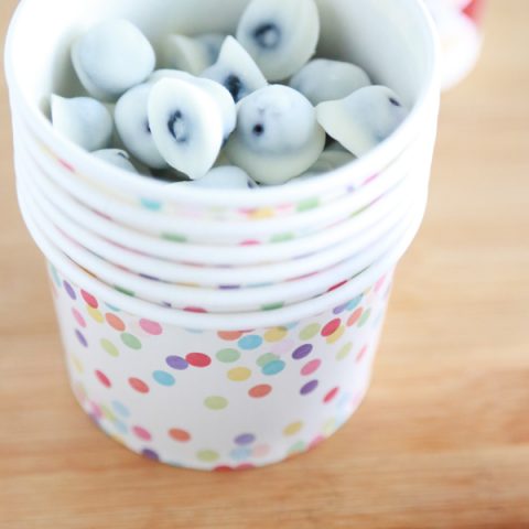 For a fun, popable treat this summer, enjoy these Homemade Yogurt Covered Blueberries. So easy to make and they taste delicious.