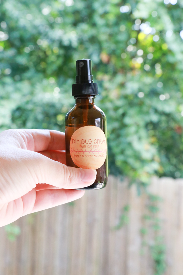 Make your own DIY Bug Spray without DEET to keep harmful chemicals and bugs off your skin.