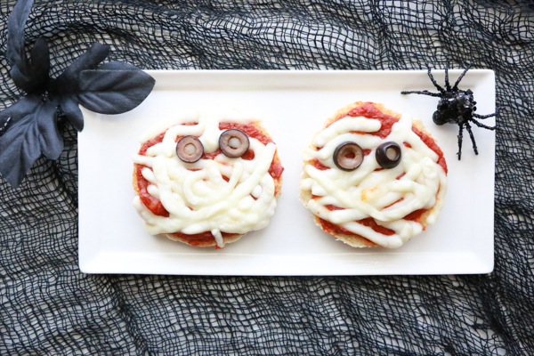 english muffin mummy pizza for halloween