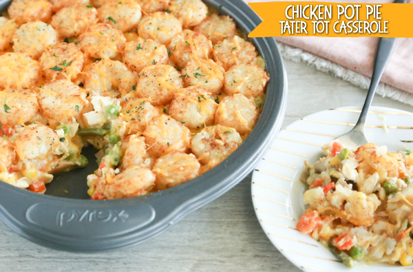 Love Chicken Pot Pie? Love Tater Tot Casserole? Then you'll LOVE this Chicken Pot Pie Tater Tot Casserole. So delicious and so easy to make.