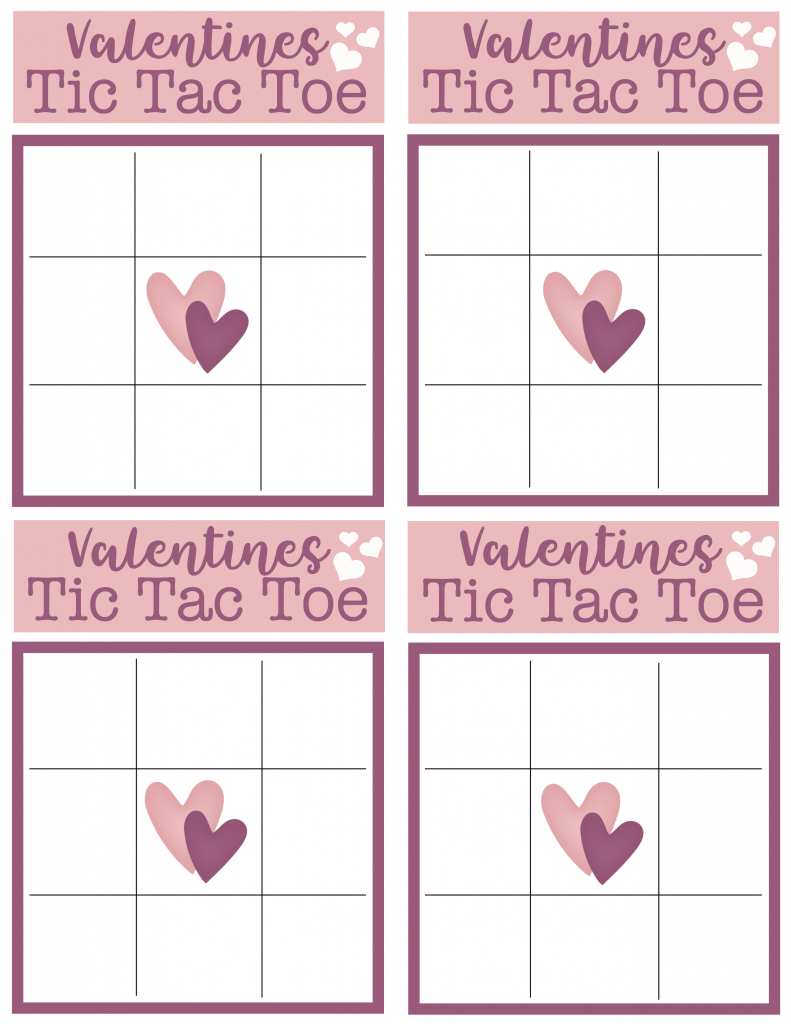 tic tac toe valentine card you won my heart