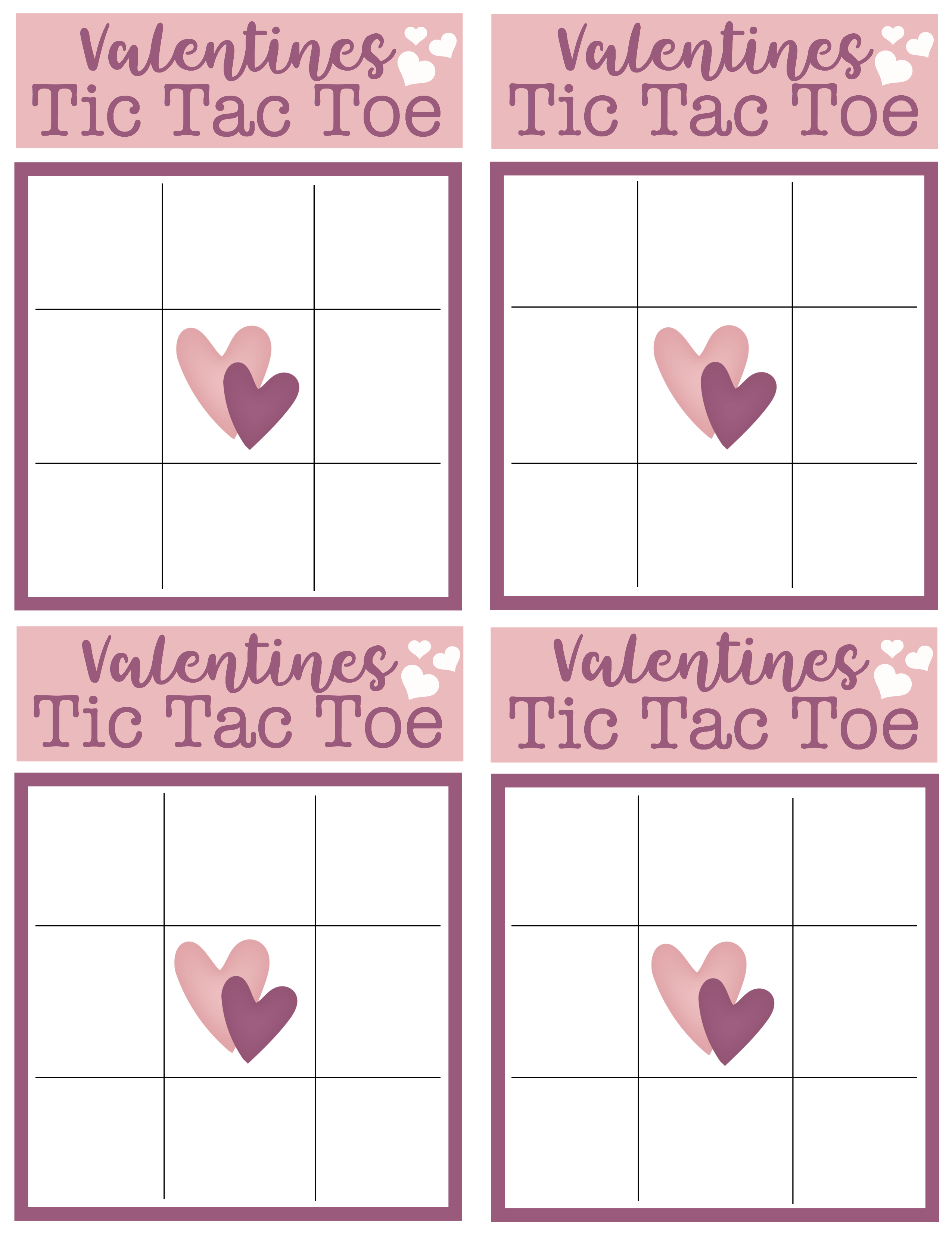 Challenge your friends and family to a fun game of Valentines Tic Tac Toe with this FREE Valentines Tic Tac Toe printable.