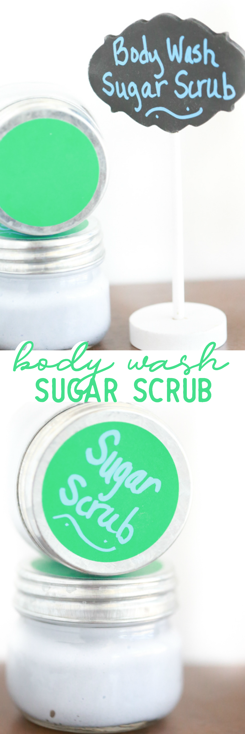 Homemade Sugar Scrub is easier to make than ever using your favorite body wash. With just three ingredients you can make this Homemade Body Wash Sugar Scrub for an easy, all in one, exfoliation and clean.