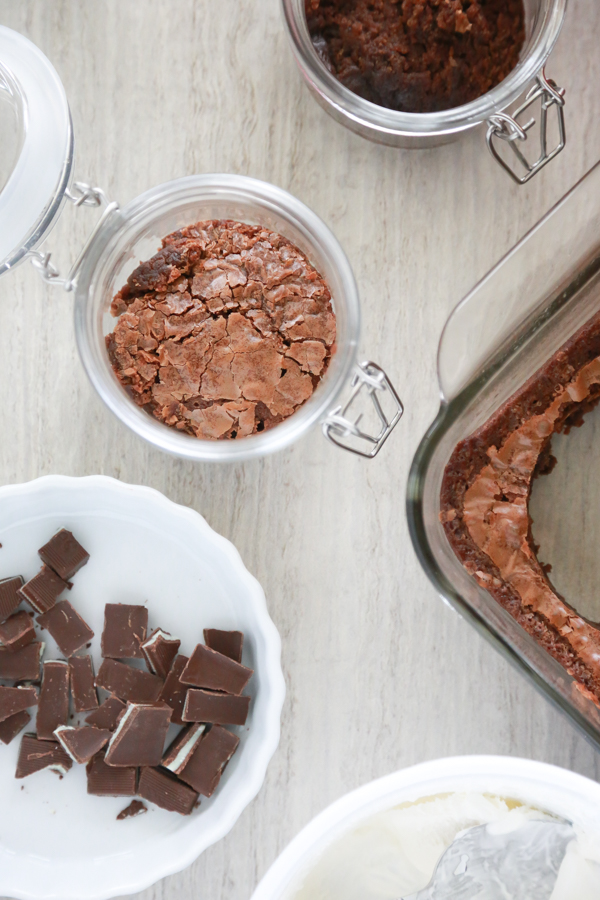 the ingredients needed to make a parfait for a St. Patrick's Day treat