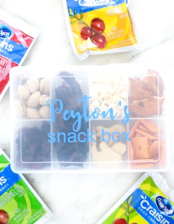 an organizer filled with snacks for an easy on the go snack box