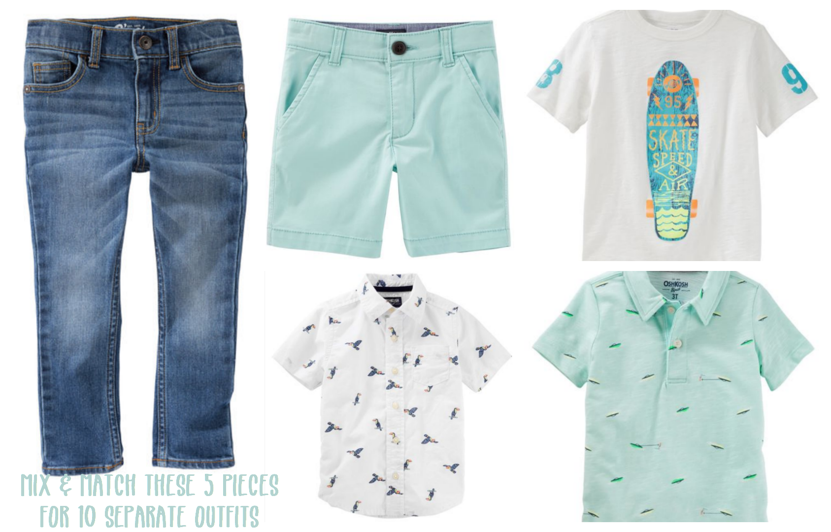 5 pieces of spring style that can be found at Oshkosh B'gosh - perfect spring styles at oshkosh b'gosh